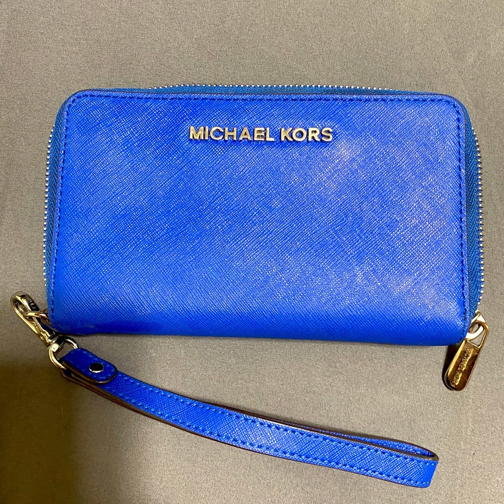 Michael Kors blue wallet 90$